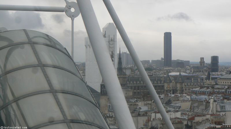 Montparnasse and Chatelet towers seen from Centre Georges Pompidou